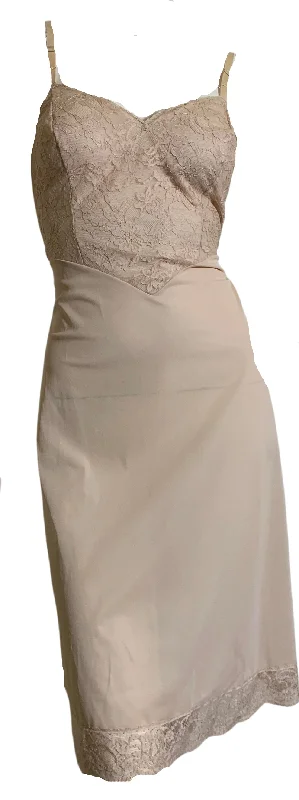 Eco-Friendly Organic Lingerie for Women Cafe au Lait Lace Trimmed Nylon Full Slip circa 1950s 34 Eco-Friendly Organic Lingerie for Women Cafe au Lait Lace Trimmed Nylon Full Slip circa 1950s 34