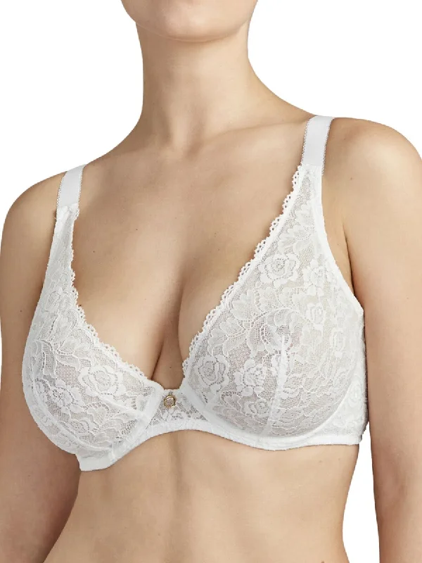 Women's Silk Lingerie Sets Rosessence Comfort Triangle Plunge Bra - Opal