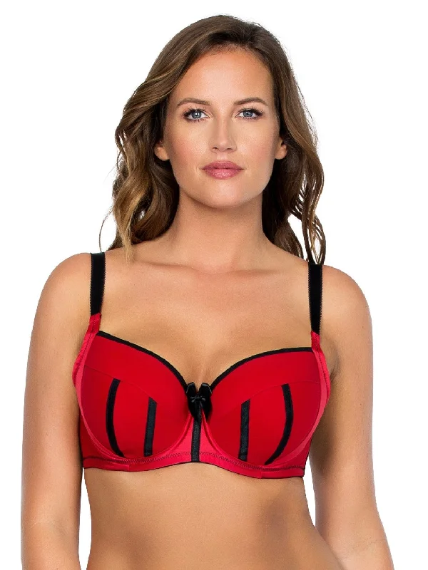 Women's bras with a silk blend for luxuryCharlotte Padded Bra - Red&Black - 6901