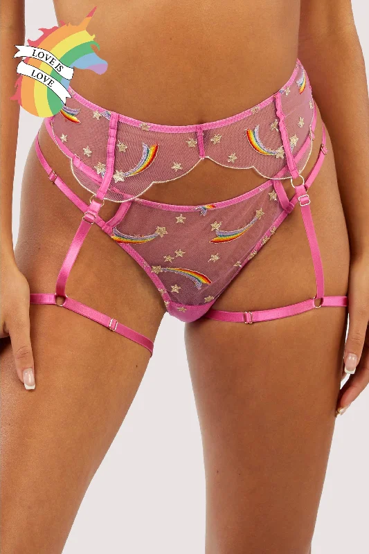 Women's Hanes bras for budget - friendly optionsCoccinelle Rainbow Shooting Star Pride Embroidery Suspender Belt