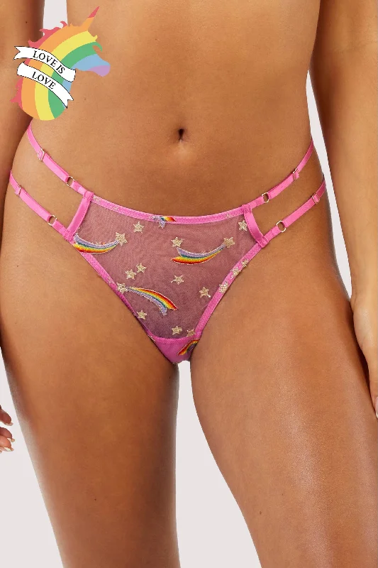 Women's bras with wide shoulder straps for supportCoccinelle Rainbow Shooting Star Pride Embroidery Thong