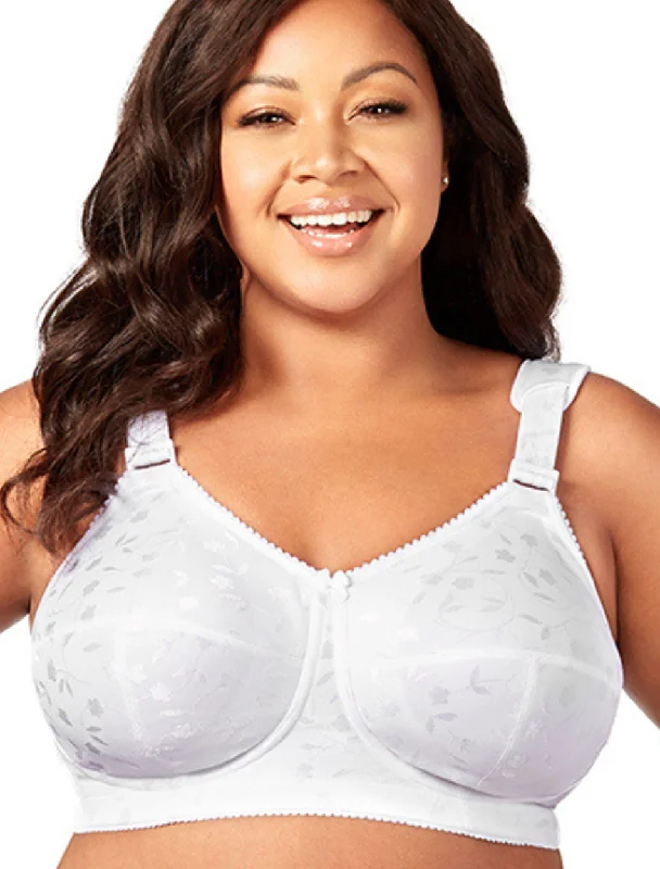 Women's bras with a lace overlayElila Jacquard Soft Cup Bra, White | White Soft Cup Bras | White Full Coverage Bras