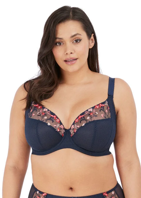 Women's animal - print brasElomi Charley Underwire Plunge Bra,Navy