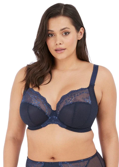 Women's geometric - patterned brasElomi Charley Underwire Plunge Stretch, Navy