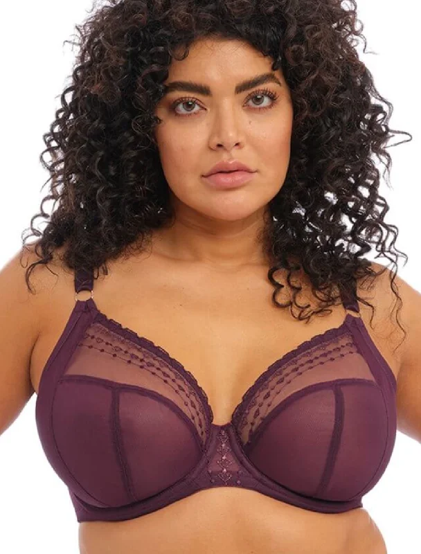 Women's polka - dot brasElomi Matilda Underwire Plunge Bra, Wine Diamond