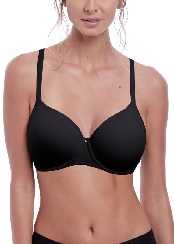 Fantasie Aura Underwire Molded T-Shirt Bra, Black | Fantasie T-Shirt Bras