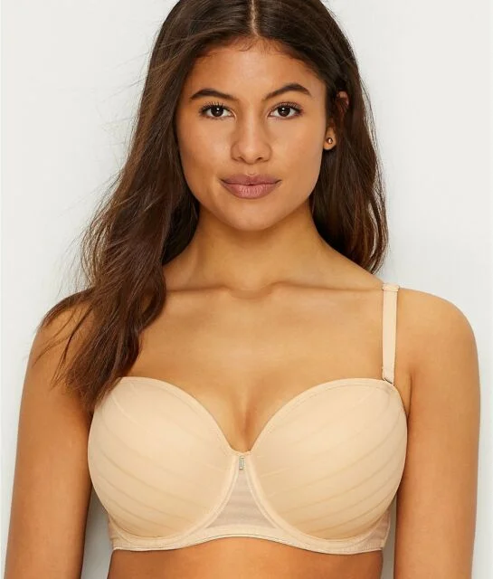 Women's bras with wide shoulder straps for supportFreya Cameo Underwire Deco Strapless Molded Bra in Sand