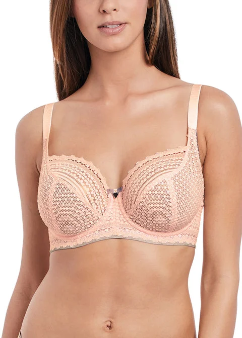 Women's bras with a silk blend for luxuryFreya Daisy Lace Uw Balcony K Cup Bra, Blush