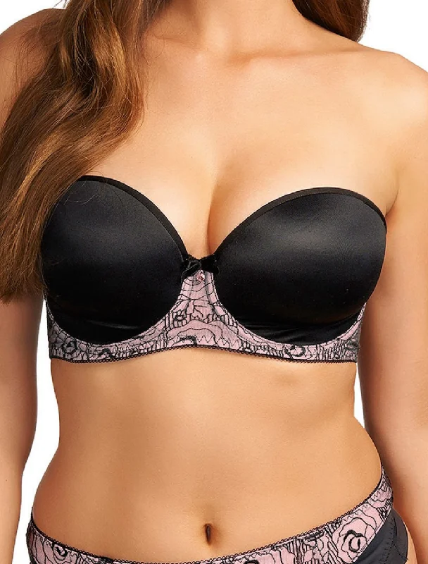 Women's striped brasFreya Deco Darling Underwire Moulded Strapless Bra, Noir