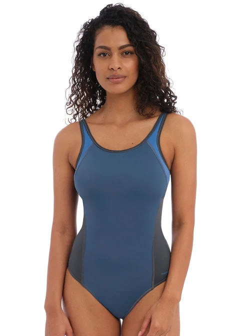 Women's plunge bras for low - cut topsFreya Freestyle Underwire Swimsuit Molded, Denim