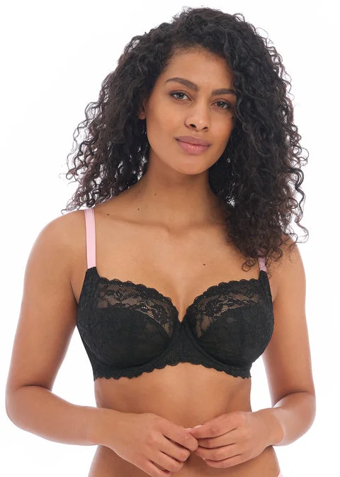 Freya Offbeat Underwire Side Support Bra, Black | Black Side Support Bra