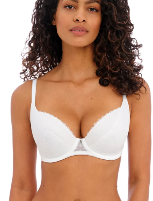 Freya Signature UW Padded Plunge Bra, White | White Freya Plunge Bras