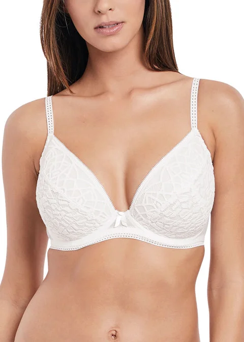 Freya Soiree Lace White Padded Plunge Bra