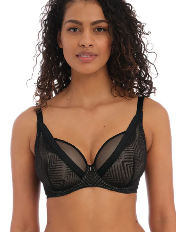 Freya Tailored Bra Underwire High Apex Plunge Bra, Black