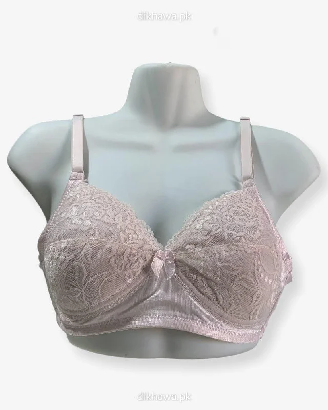 Women's bras with a satin finishImported Stocklot Branded  Net Pushup Bra - Non Wired Bra  -Non Padded Bra - Pack of 2