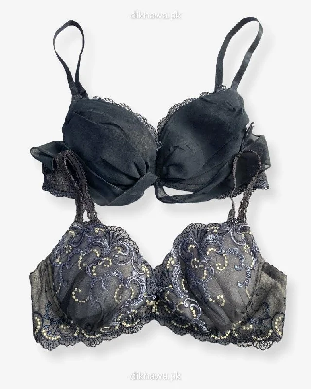 Women's bras using a bamboo fiber liningImported Stocklot Branded  Net Pushup Bra - Underwired Bra  -Non Padded Bra - Pack of 2