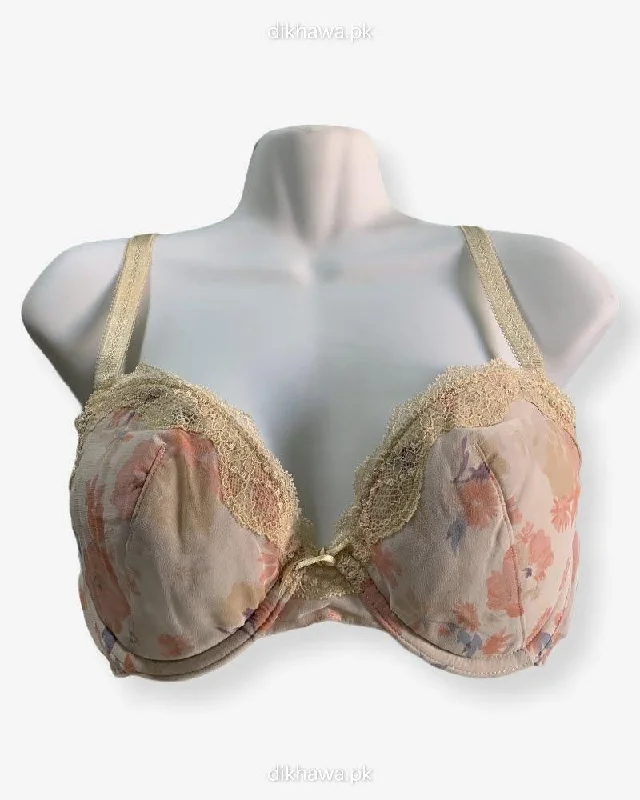 Women's red bras for a bold statementImported Stocklot Branded  Net Pushup Bra - Underwired Bra  -Non Padded Bra - Pack of 2