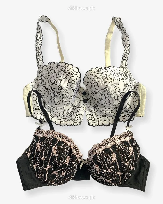 Women's bras with a lift and separate functionImported Stocklot Branded  Net Pushup Bra - Underwired Bra  - Non Padded Bra - Pack of 2