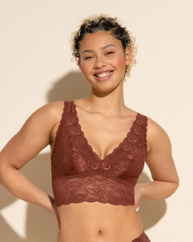 Women's balconette bras with lace trimBrassière Décolleté Plongeant Longline