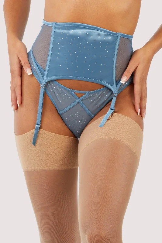 Women's geometric - patterned brasOlympia Storm Grey Diamante Detail Waspie