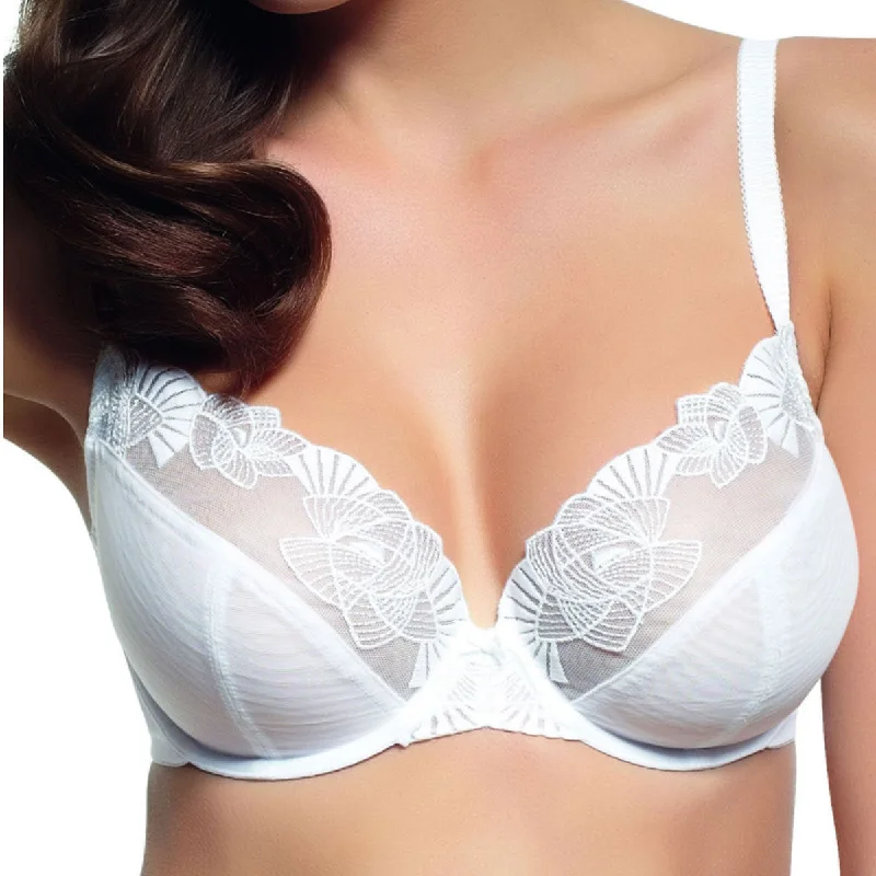 Women's bras with anti - odor technologyPanache Loretta Plunge Bra with Underwire, White