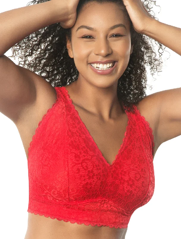Women's convertible bras with multiple strap optionsParfait Adriana Bra Wirefree Bralette, Red | Racing Red Parfait Non-Wired Bralette | Red Lace Bralette | Red Lounge Bra