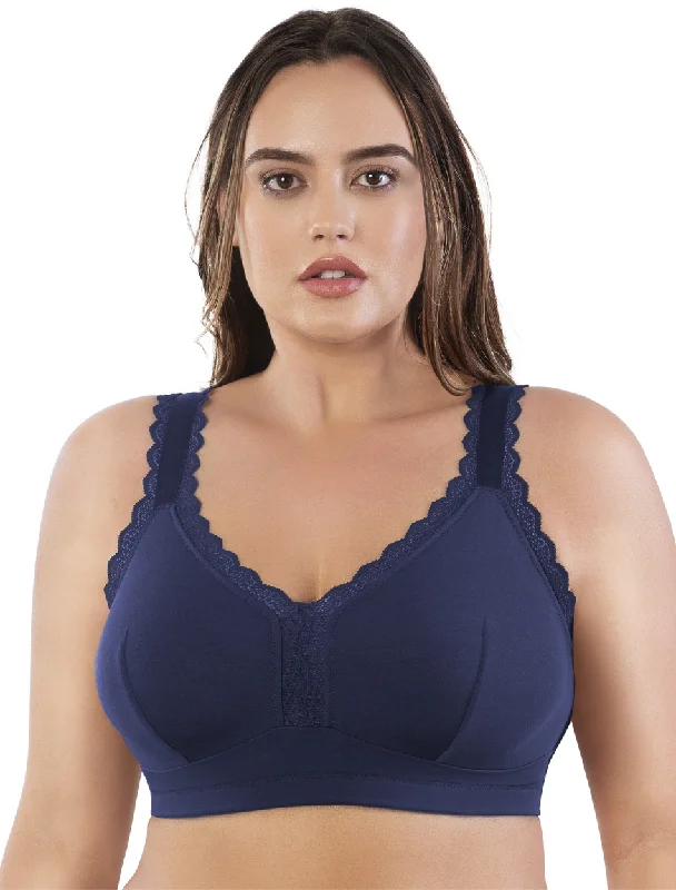 Parfait Dalis Bra Wirefree Bralette, Navy | Navy Lace Bralette | Navy Lounge Bra