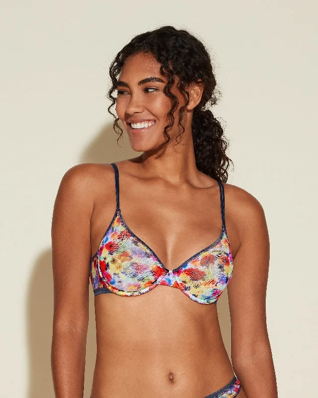 Women's bras with a lace overlayGemoldeter Bügel BH