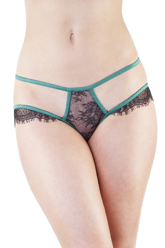 Women's polka - dot brasTamara Forest Green Black Lace Brief