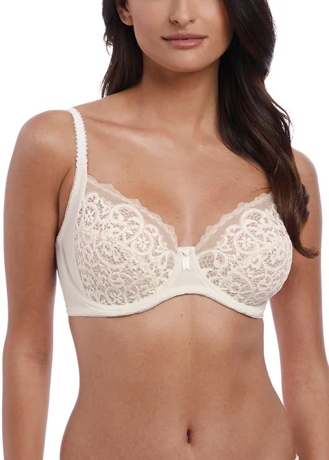 Women's bras with wide shoulder straps for supportWacoal Lace Essentiel Fuller Figure Bra, Cream / Powder
