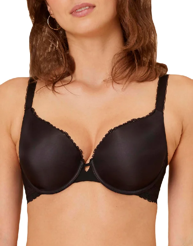 Bra with a polyester - lined cup for durability and moisture - wicking Simone Perele Confiance Contour Plunge Bra w/ Racerback 12K363 Bra with a polyester - lined cup for durability and moisture - wicking Simone Perele Confiance Contour Plunge Bra w/ Racerback 12K363