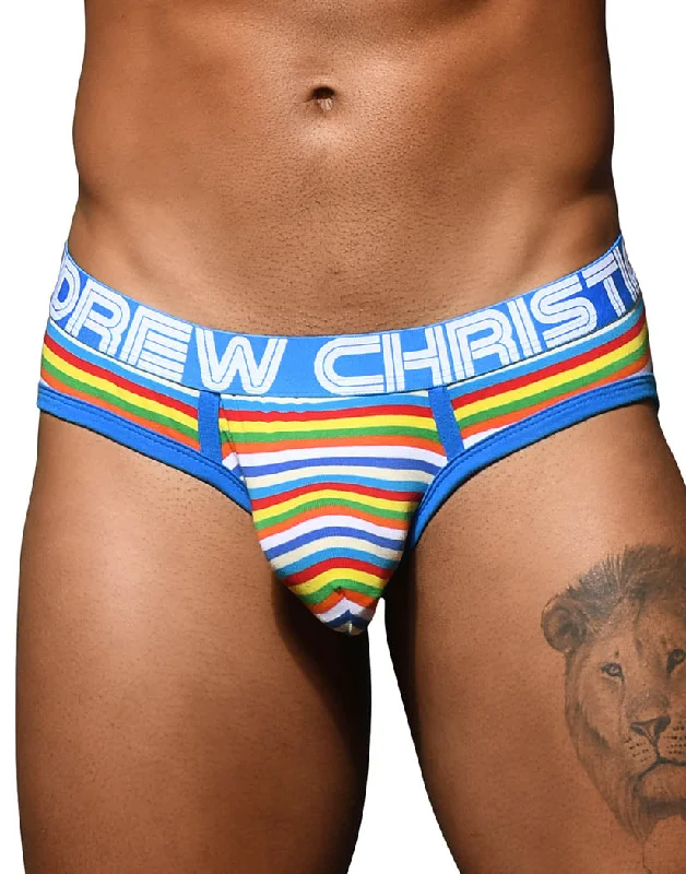 Bra with a satin - lined cup for a smooth and comfortable fit Andrew Christian Bright Stripe Brief w/ Almost Naked 92601 Bra with a satin - lined cup for a smooth and comfortable fit Andrew Christian Bright Stripe Brief w/ Almost Naked 92601