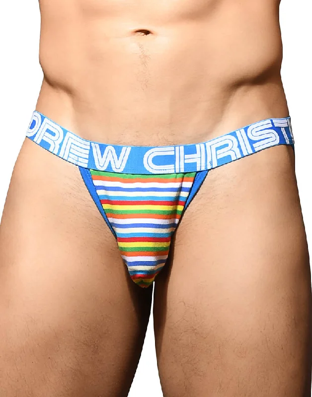 Bra with a cross - back strap design for a trendy look Andrew Christian Bright Stripe Jock w/ Almost Naked 92602 Bra with a cross - back strap design for a trendy look Andrew Christian Bright Stripe Jock w/ Almost Naked 92602