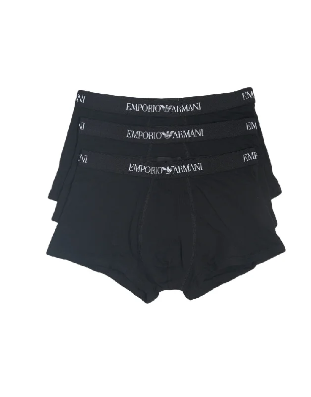 Bra with a mesh panel for added breathability​ Emporio Armani Pure Cotton 3-Pack Trunk 111610