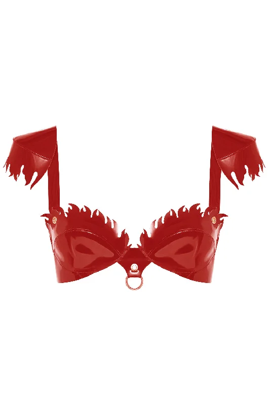 Bra with a breathable lining for a cool feel​ FireWoman Red bra by Secret Room