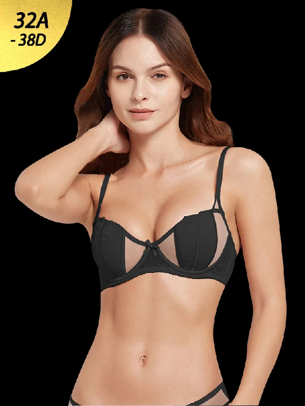Bra with a wireless memory foam cup for ultimate comfort French Style Sexy Lace Thin Gathered Minimizer Bra Bra with a wireless memory foam cup for ultimate comfort French Style Sexy Lace Thin Gathered Minimizer Bra