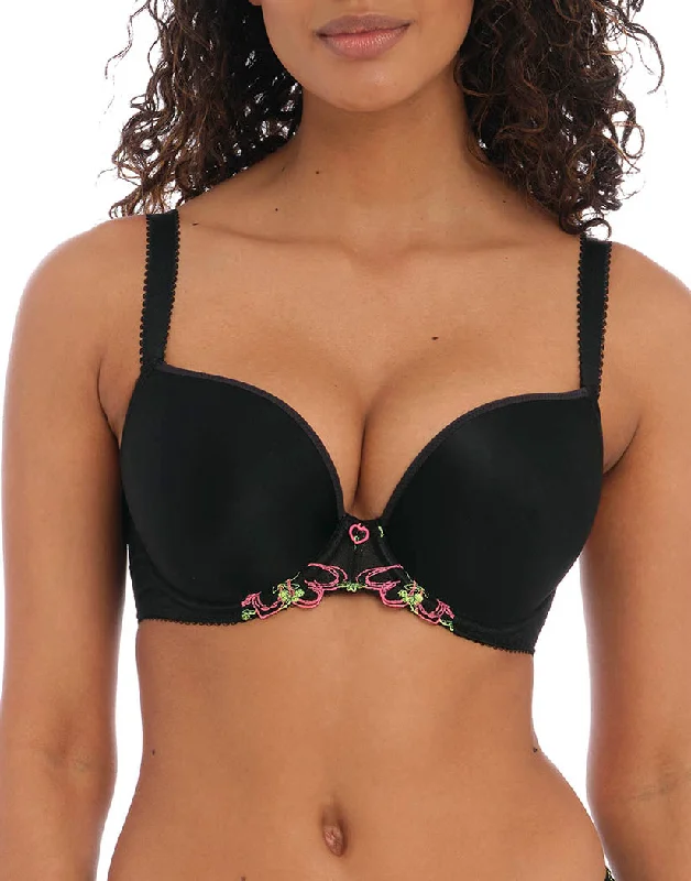 Bra with padded straps to reduce shoulder strain Freya Loveland UW Moulded Plunge T-Shirt Bra AA401031 Bra with padded straps to reduce shoulder strain Freya Loveland UW Moulded Plunge T-Shirt Bra AA401031