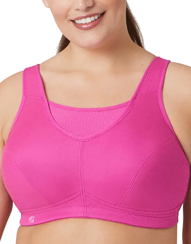 Bra with a lace - trim for an elegant and delicate touch​ Glamorise Sport Medium Impact Support Bra Rose Violet 1066