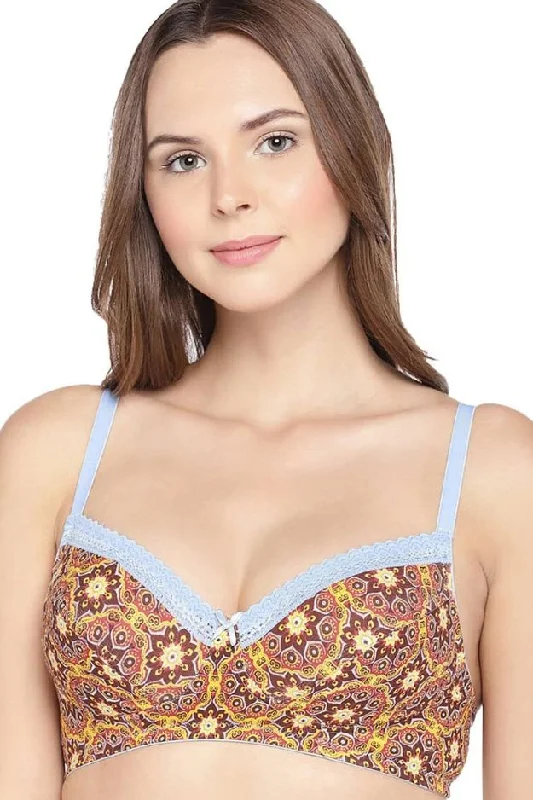 Bra with a built - in underwire for enhanced support Organic Cotton Antimicrobial Lightly Padded Lace Touch Bra-ISB003-Red Print- Bra with a built - in underwire for enhanced support Organic Cotton Antimicrobial Lightly Padded Lace Touch Bra-ISB003-Red Print-