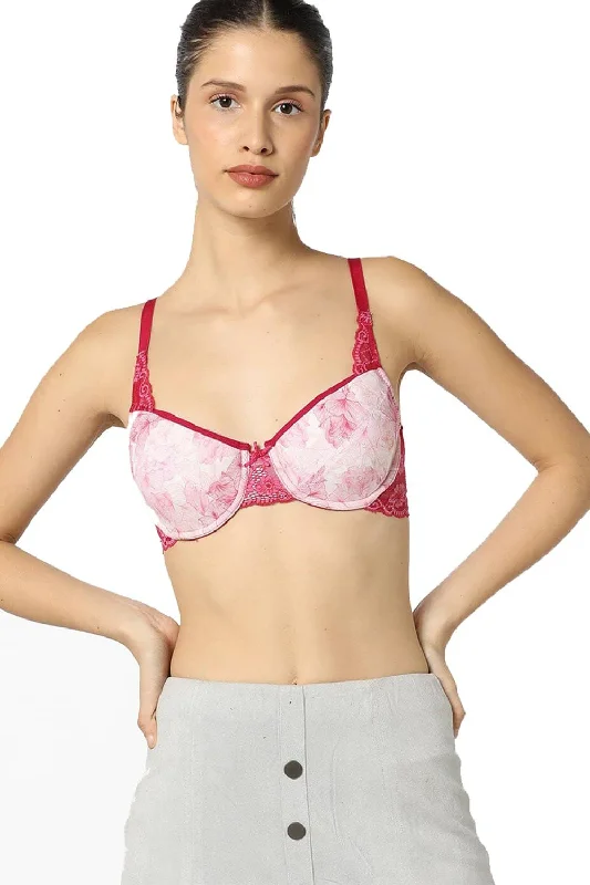 Bra with wide straps for added comfort and weight distribution Organic Cotton Antimicrobial Underwired Lightly Padded Lace Bra-ISB018B- Bra with wide straps for added comfort and weight distribution Organic Cotton Antimicrobial Underwired Lightly Padded Lace Bra-ISB018B-