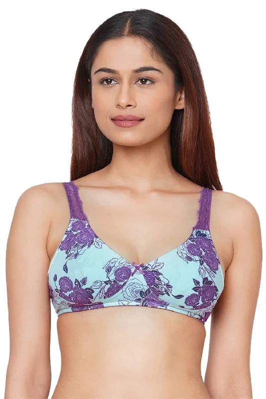 Bra with an anti - itch lining for added comfort Organic Cotton Antimicrobial Lace Back Lightly Padded Non-wired Bra-ISB041- Bra with an anti - itch lining for added comfort Organic Cotton Antimicrobial Lace Back Lightly Padded Non-wired Bra-ISB041-