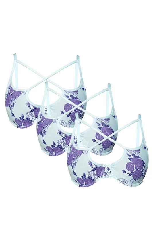 Bra with a cotton - lined cup for a natural and soft feel Organic Cotton Antimicrobial Lightly Padded Underwired Cage Bra(Pack of 3)-ISB052_52_52- Bra with a cotton - lined cup for a natural and soft feel Organic Cotton Antimicrobial Lightly Padded Underwired Cage Bra(Pack of 3)-ISB052_52_52-