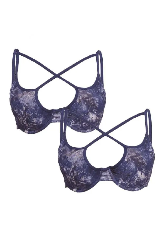 Bra with a wire - free band for a more comfortable underbust area Organic Cotton Antimicrobial Lightly Padded Underwired Cage Bra(Pack of 2)-ISB053_53- Bra with a wire - free band for a more comfortable underbust area Organic Cotton Antimicrobial Lightly Padded Underwired Cage Bra(Pack of 2)-ISB053_53-