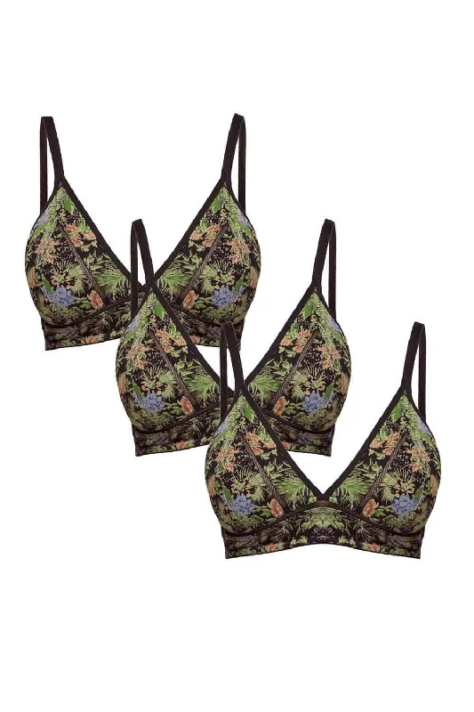 Bra with a plus - size underbust band for a secure fit Organic Cotton Antimicrobial Lightly Padded Non-wired Bralette(Pack of 3)-ISB081_81_81- Bra with a plus - size underbust band for a secure fit Organic Cotton Antimicrobial Lightly Padded Non-wired Bralette(Pack of 3)-ISB081_81_81-