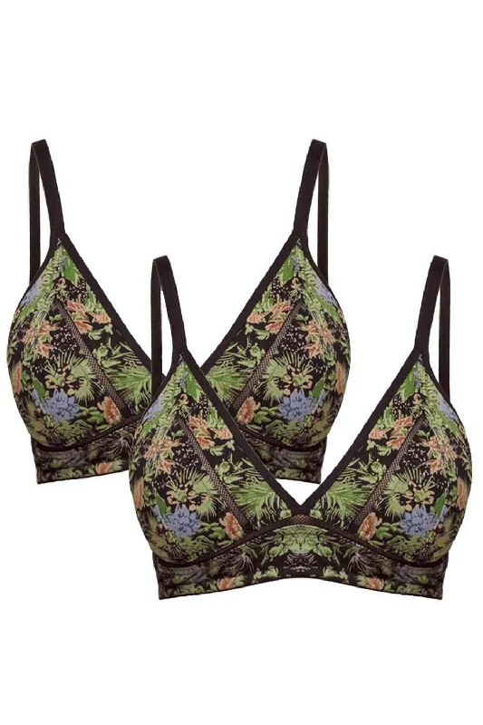Bra with a satin finish for a luxurious look Organic Cotton Antimicrobial Lightly Padded Non-wired Bralette(Pack of 2)-ISB081_81- Bra with a satin finish for a luxurious look Organic Cotton Antimicrobial Lightly Padded Non-wired Bralette(Pack of 2)-ISB081_81-