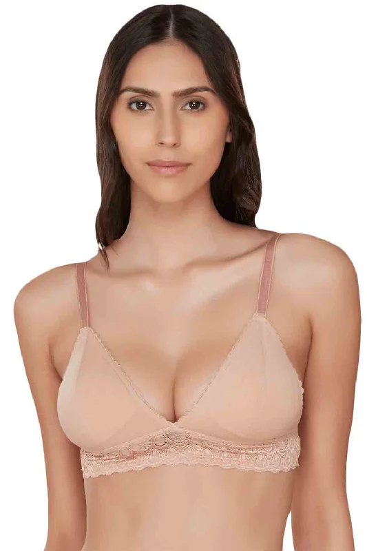 Silk bras for a luxurious and smooth texture Organic Cotton Antimicrobial Non-wired Triangular Lace Band Bralette-ISB095- Silk bras for a luxurious and smooth texture Organic Cotton Antimicrobial Non-wired Triangular Lace Band Bralette-ISB095-