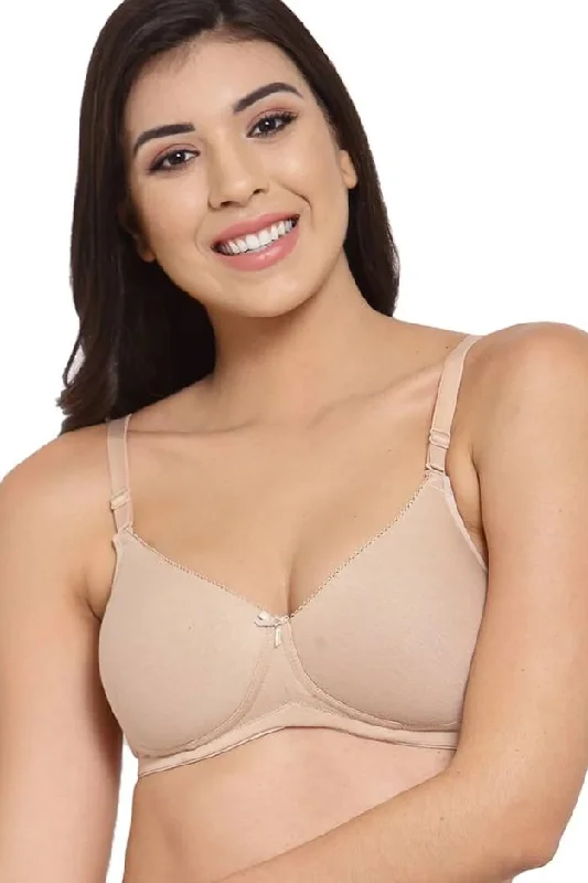 Bra with a plus - size padded strap for reduced shoulder strain Organic Cotton Antimicrobial Padded t-shirt Bra-ISB104-Skin- Bra with a plus - size padded strap for reduced shoulder strain Organic Cotton Antimicrobial Padded t-shirt Bra-ISB104-Skin-