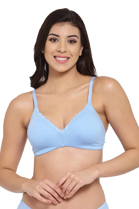Convertible bras with adjustable straps for versatile styling Organic Cotton Antimicrobial Padded Bra-ISB105-Sky Blue- Convertible bras with adjustable straps for versatile styling Organic Cotton Antimicrobial Padded Bra-ISB105-Sky Blue-