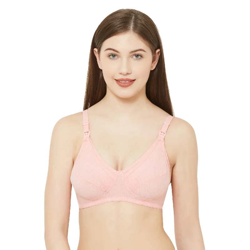 Bra with anti - bacterial properties for a hygienic fit J 522 - Cut & Sew Solid Cotton Feeding Bra Peach Bra with anti - bacterial properties for a hygienic fit J 522 - Cut & Sew Solid Cotton Feeding Bra Peach