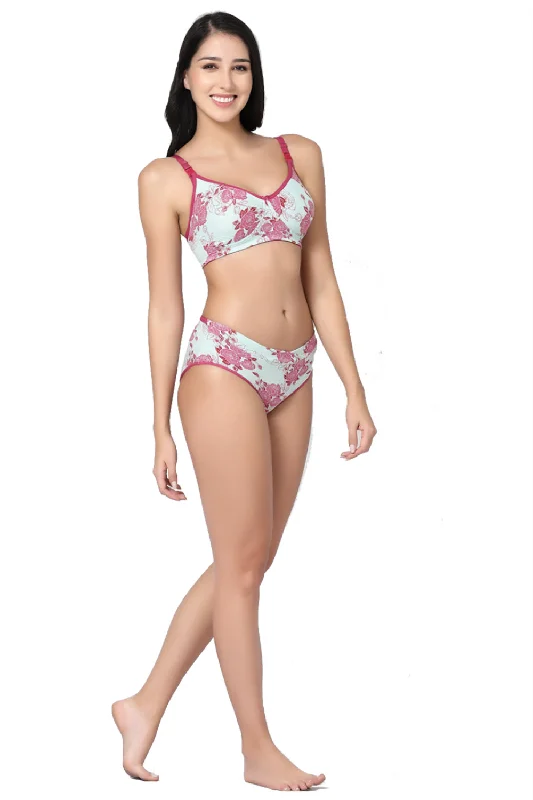Bra with a breathable lining for a cool feel Organic Cotton Antimicrobial Soft feeding Printed Bra and Panty set-IMBP005H_IMP102-Pink Floral Print Bra with a breathable lining for a cool feel Organic Cotton Antimicrobial Soft feeding Printed Bra and Panty set-IMBP005H_IMP102-Pink Floral Print